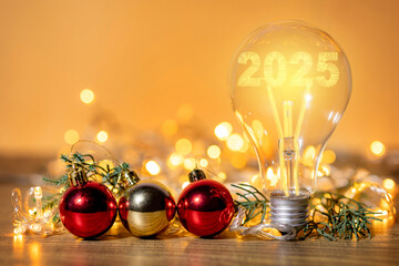 creative idea.Concept of idea and New year 2025 Image has copy space