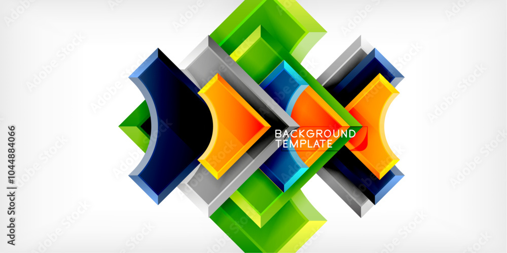 Poster Geometric design abstract background - circles and triangles