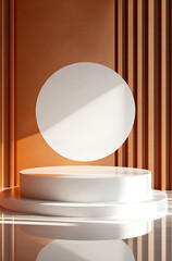 3D Rendered Podium Showcasing Layered Geometric Texture