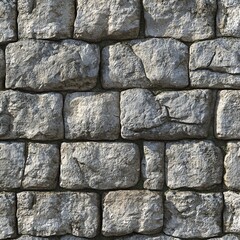 Close-up of a rugged stone wall, revealing the texture and natural color variations in each stone.