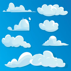 clouds design elements handdrawn flat shapes sketch