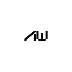 AW monogram logo design letter text name symbol monochrome logotype alphabet character simple logo