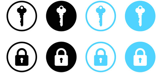 key icon set. key lock icon , access account login password icons - house key icon security symbol. vector interface app icons