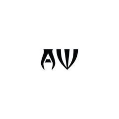 AW monogram logo design letter text name symbol monochrome logotype alphabet character simple logo