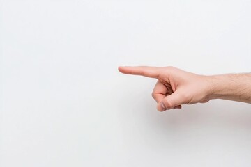 Hand pointing to something or someone with its finger, isolated on white background.