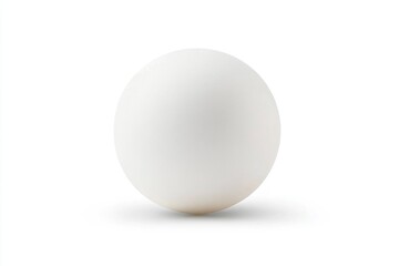 Closeup of single ping pong ball isolated on white background with delicate shade