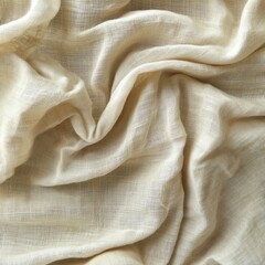 Soft beige fabric with smooth, delicate folds, creating a gentle and elegant texture.