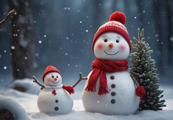 Obraz premium snowman on the snow