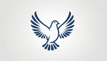 Obraz premium Symbol Logo Peace Dove Illustration Simple White.