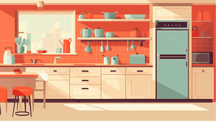 Illustration of a modern kitchen interior.