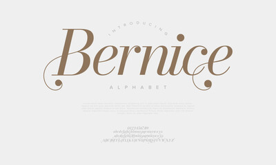 Bernice typography beauty fashion elegant minimalist serif italic fonts decorative wedding vintage retro logos. Minimal luxury font alphabet logo. Vector illustration