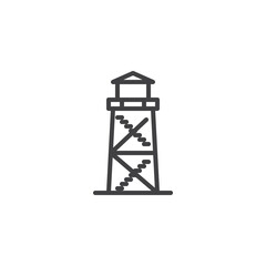 Fire lookout tower line icon