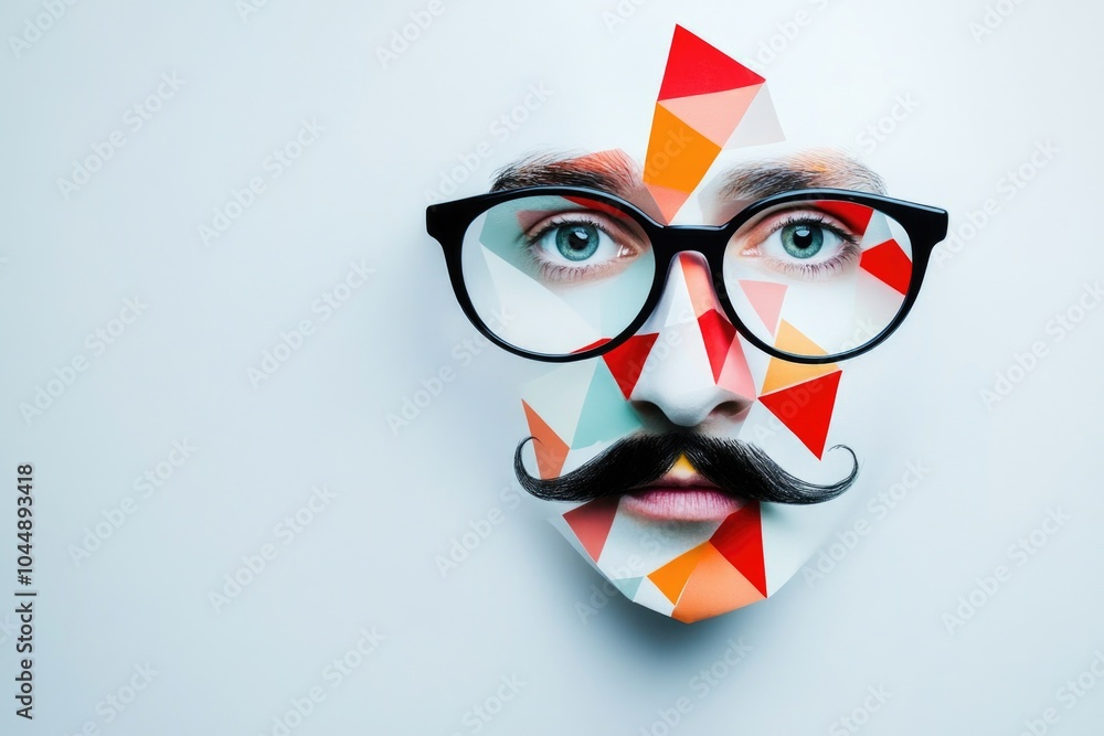 Poster a portrait of a man with distinctive facial features, suitable for use in editorial or creative proj