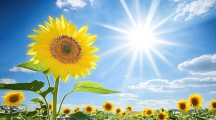 Bright Sunflower Against a Clear Blue Sky