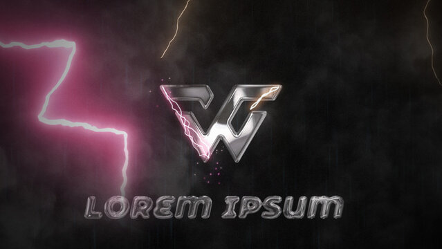 Raining Lightning Strike Sparks Logo Reveal 399 1:1 16:9 9:16