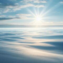 Obraz premium Snowy landscape on a sunny winter day