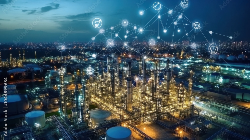 Poster industrial iot (iiot): smart factory with connected machines transmitting real-time data