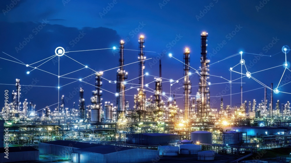 Poster industrial iot (iiot): smart factory with connected machines transmitting real-time data
