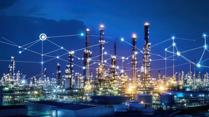 Industrial IoT (IIoT): Smart factory with connected machines transmitting real-time data