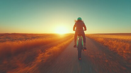 Person riding a bike on a dirt road