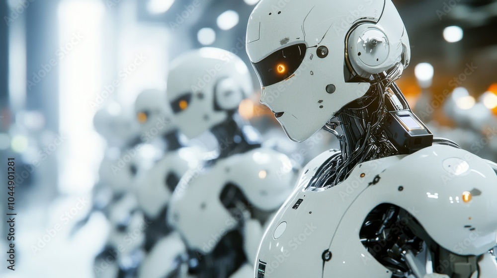 Poster robotics: automated robots working in a high-tech factory environment