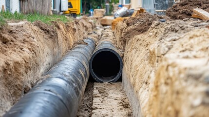 Underground Utilities: Pipes Laid in a Trench