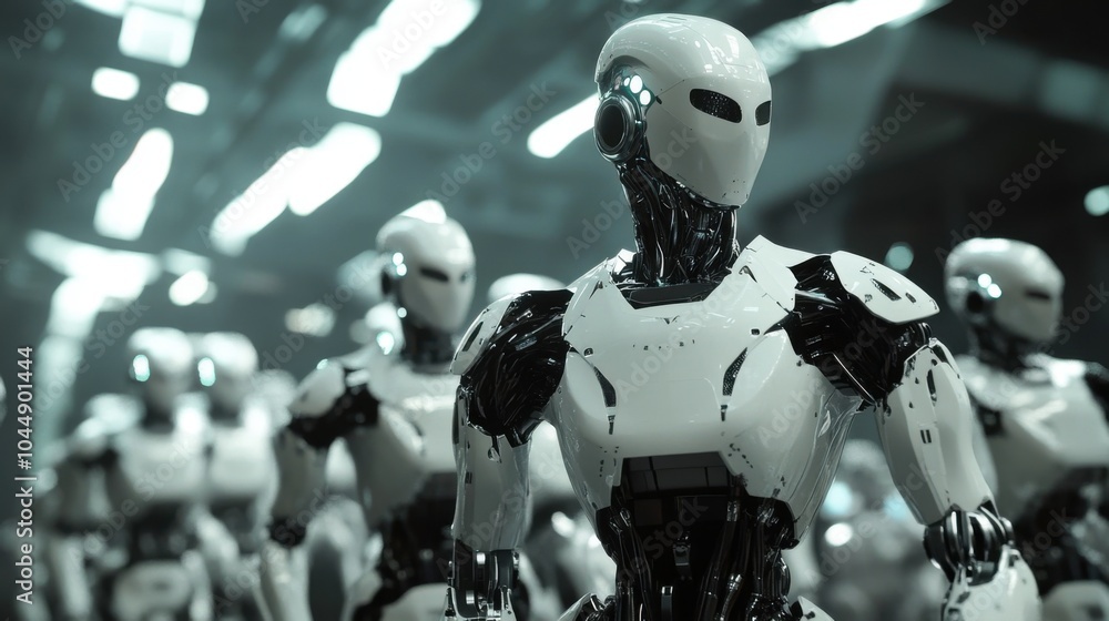 Poster robotics: autonomous robots that operate in high-tech factory environments.