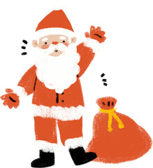 santa claus with a bag for christmas day