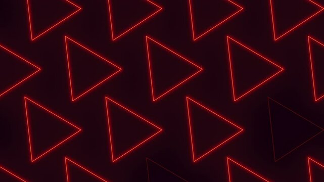 A striking image featuring zigzagging red neon triangles on a black background, each triangles pointing in a different direction. A vibrant and dynamic composition