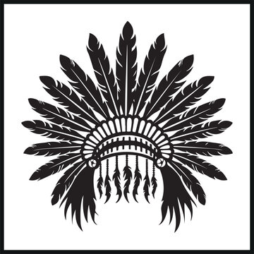 recommend clip art: Indian Headdress Silhouette Clipart American