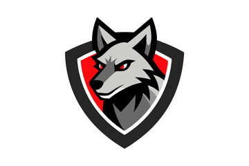 Fototapeta premium Wolves head mascot vector logo design vector illustration with shield on white.