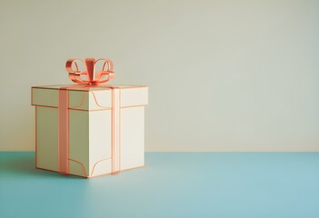 Illustration of a single, abstract gift box outlined with thin, clean lines