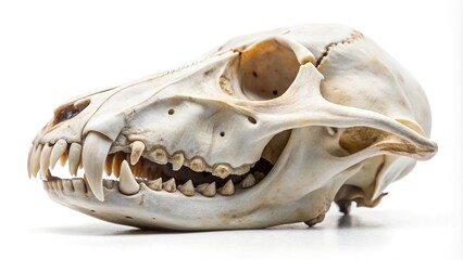 Naklejka premium skull of wolf on white background panoramic image