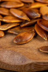 overcooked or burnt pumpkin seeds on the table