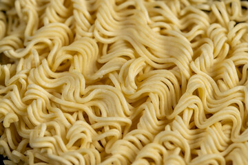 details of flour noodles with eggs during cooking