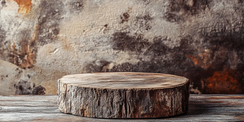 Minimalistic wooden background with rustic texture, ideal for product displays such as cosmetics, food, or artisan crafts in a clean, natural setting.