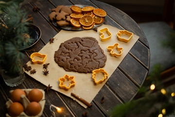 Preparing Christmas gingerbreads. 