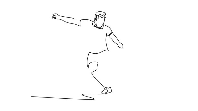 Futsal sports. Sports concept. Single line draw design. Full length animation illustration. High quality 4k footage.