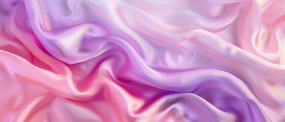 Obraz premium Lustrous Purple Pink Silk Fabric, a smooth and flowing textile showcasing a stunning gradient blend of deep purple and soft pink, perfect for elegant draping or luxurious garments.