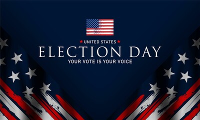  Election Day ,Your Vote is Your Voice , vektor background banner . 