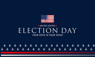 Election Day ,Your Vote is Your Voice , vektor background banner . 