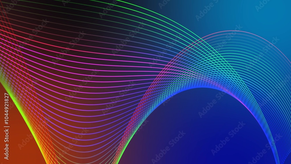 Poster Background line wave pattern, Gradient color line wave abstract background