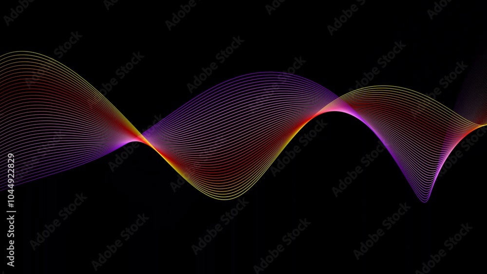 Poster background line wave pattern, gradient color line wave abstract background