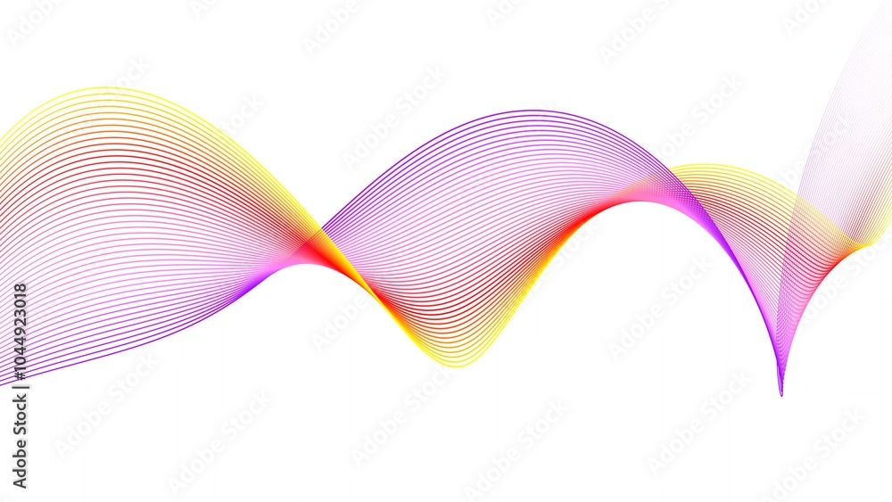 Poster background line wave pattern, gradient color line wave abstract background