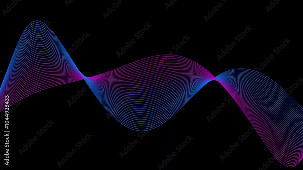Poster background line wave pattern, gradient color line wave abstract background
