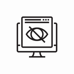 webpage view prohibited icon sign vector