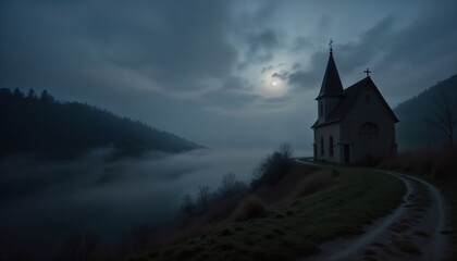 Fototapeta premium Mysterious Church in Moonlight