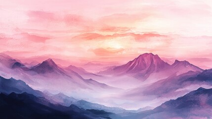 Fototapeta premium Ethereal Landscapes: A 4K Watercolor Wonderland