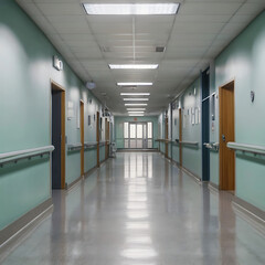 Fototapeta premium blur image background of corridor in hospital or clinic image