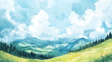 Ethereal Landscapes: A 4K Watercolor Wonderland